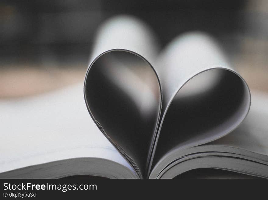 Closeup Photography of Book Page Folding Forming Heart