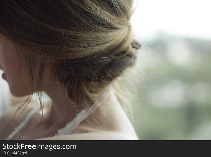 Woman Wearing White Halter-neck Top