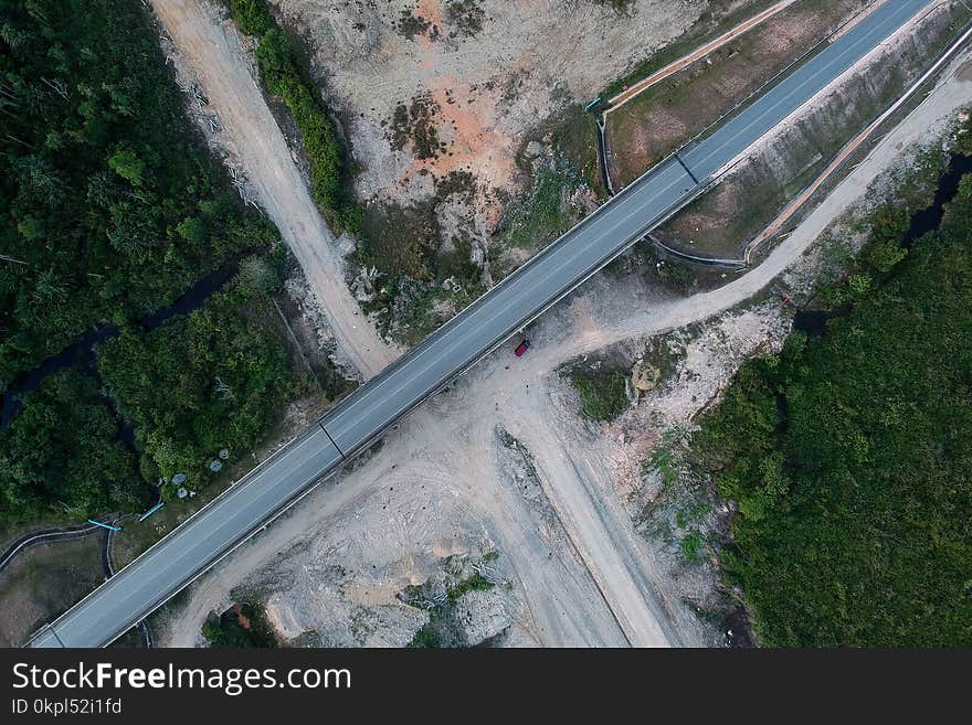 Top View Of Asphalt Road