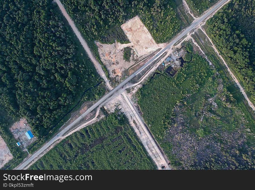 Bird&#x27;s Eye View Photo Of Road