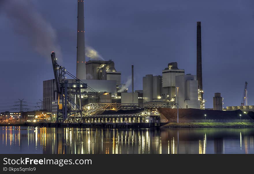 Industry, Reflection, Water, Sky