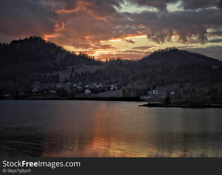 Sky, Reflection, Loch, Sunset