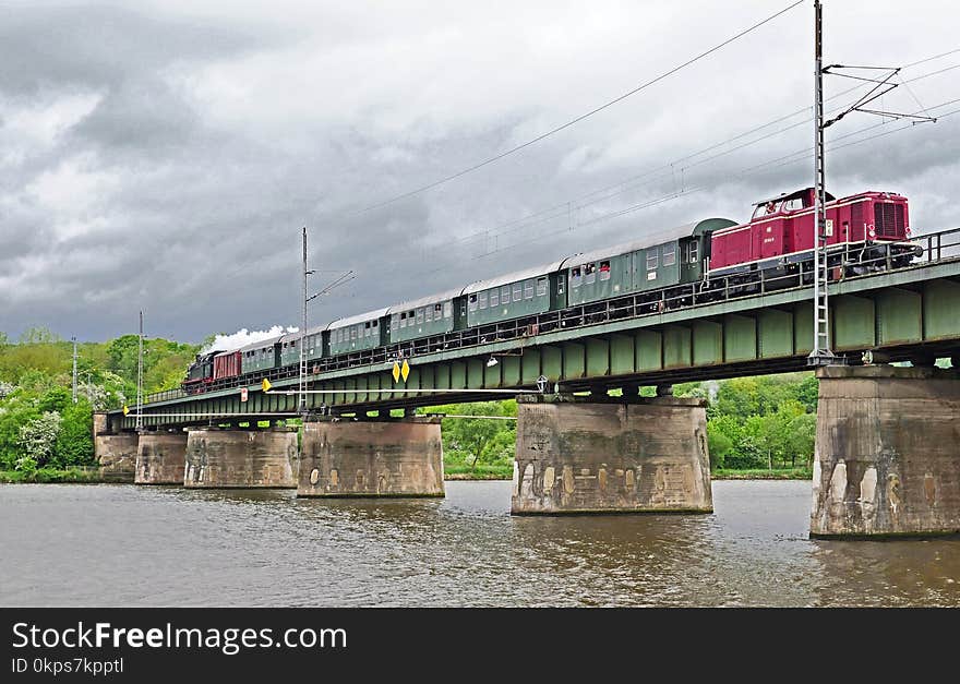 Bridge, Transport, Track, Rolling Stock