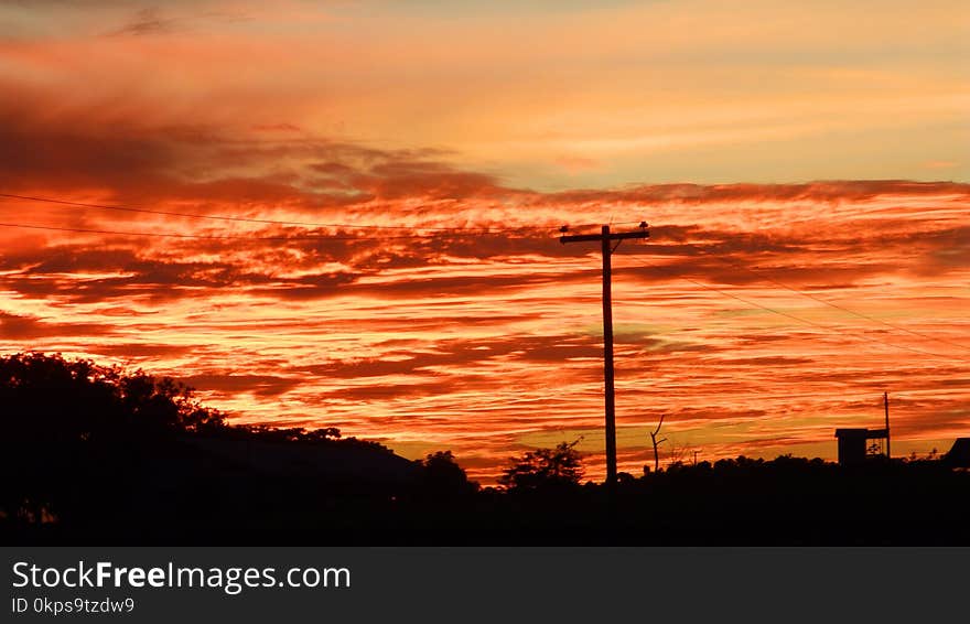 Sky, Red Sky At Morning, Afterglow, Sunset