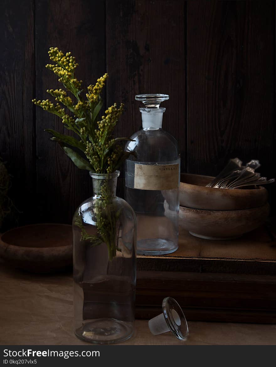 Two Crystal Clear Bottles