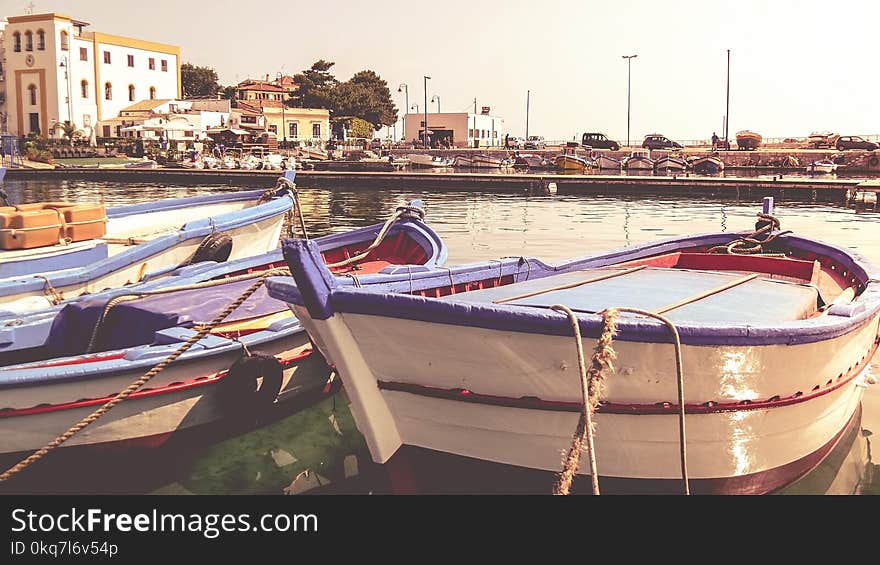 Fisherman`s boats in Mondello, Sicily