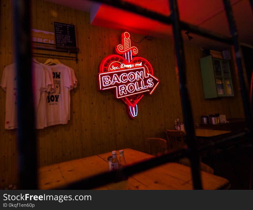 Neon Light Signage On Wall