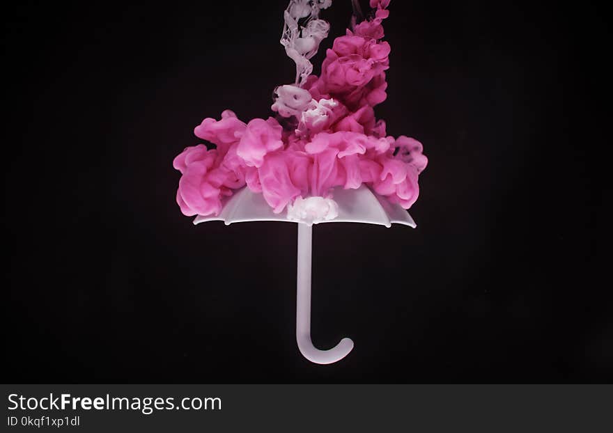 Photo of Pink and White Floral Embellished Umbrella