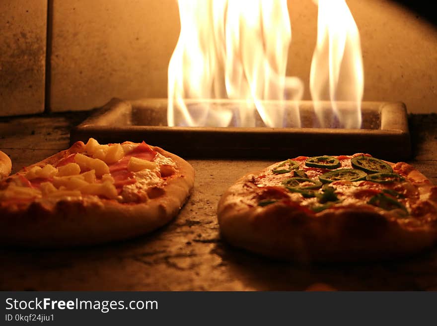 Two Pizza in Stove