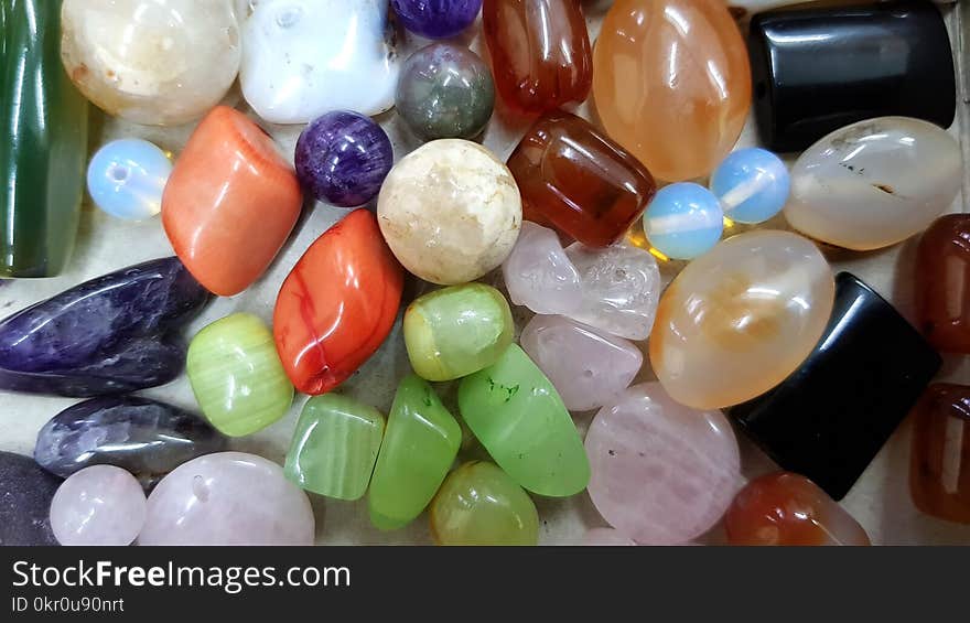 Colorful semiprecious stones closeup