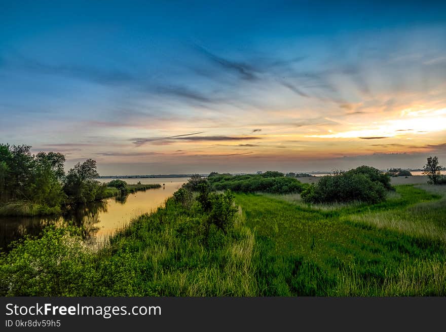 Landscape Photography of Green Grass and Sea