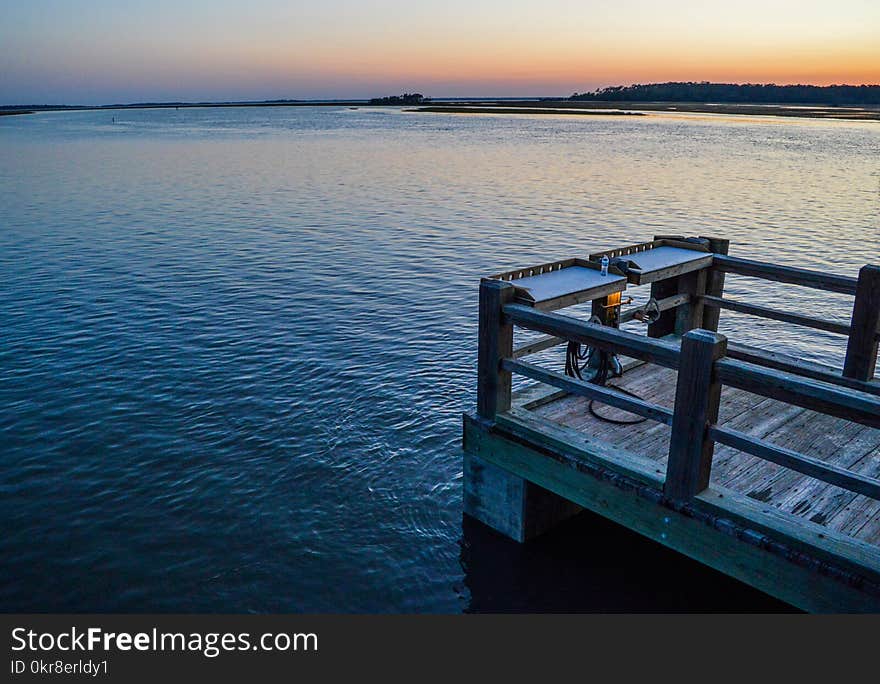 Photo of Wooden Dock during Dusk