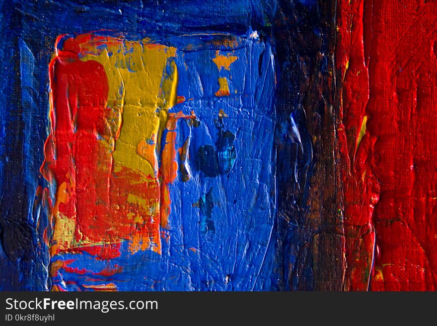 Red And Blue Abstract Painting