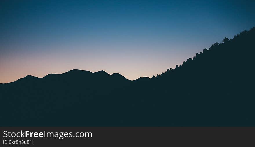 Silhouette Photography of Mountain