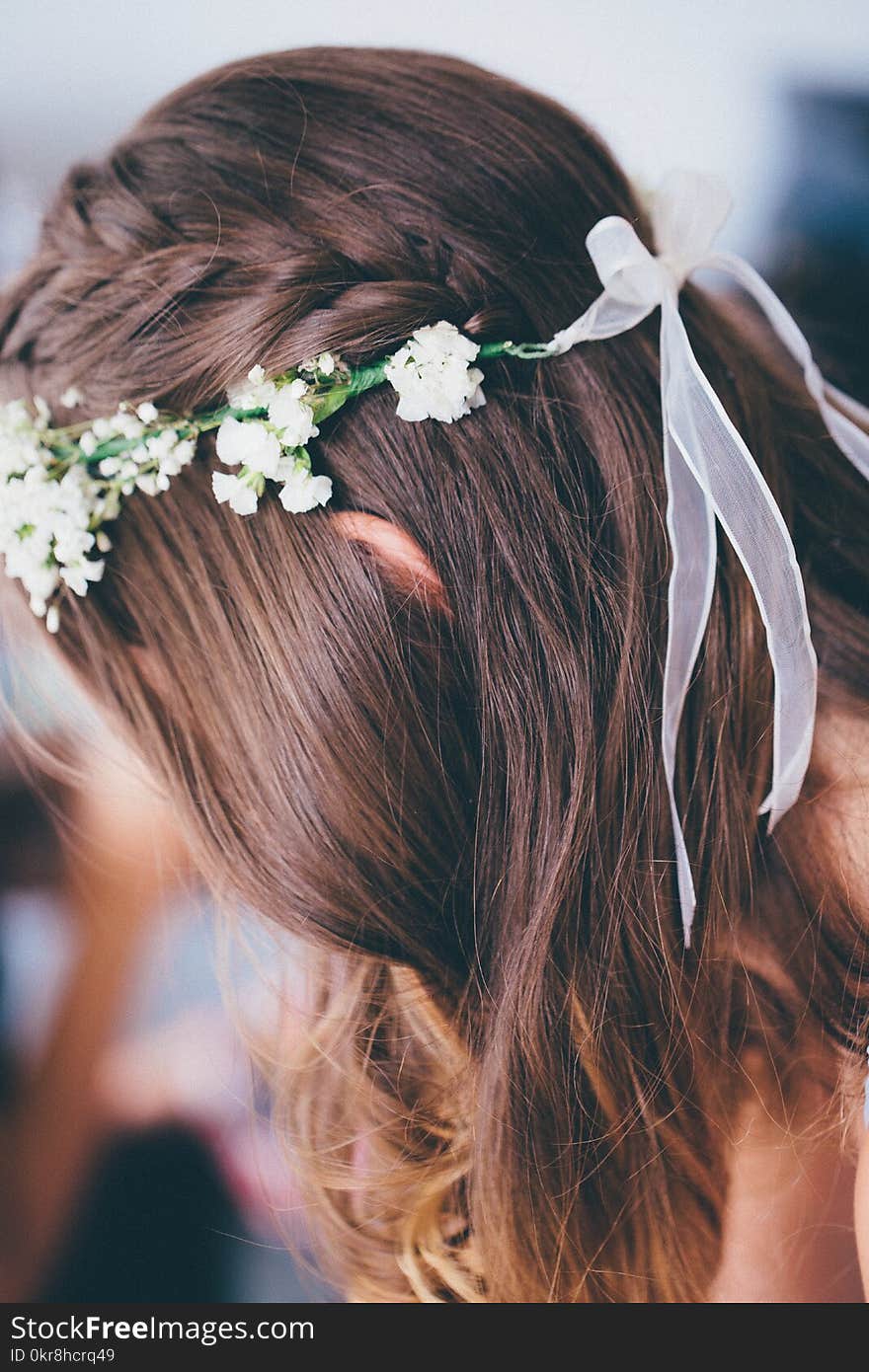 Selective Focus Photo of Woman Wearing Floral Headdress