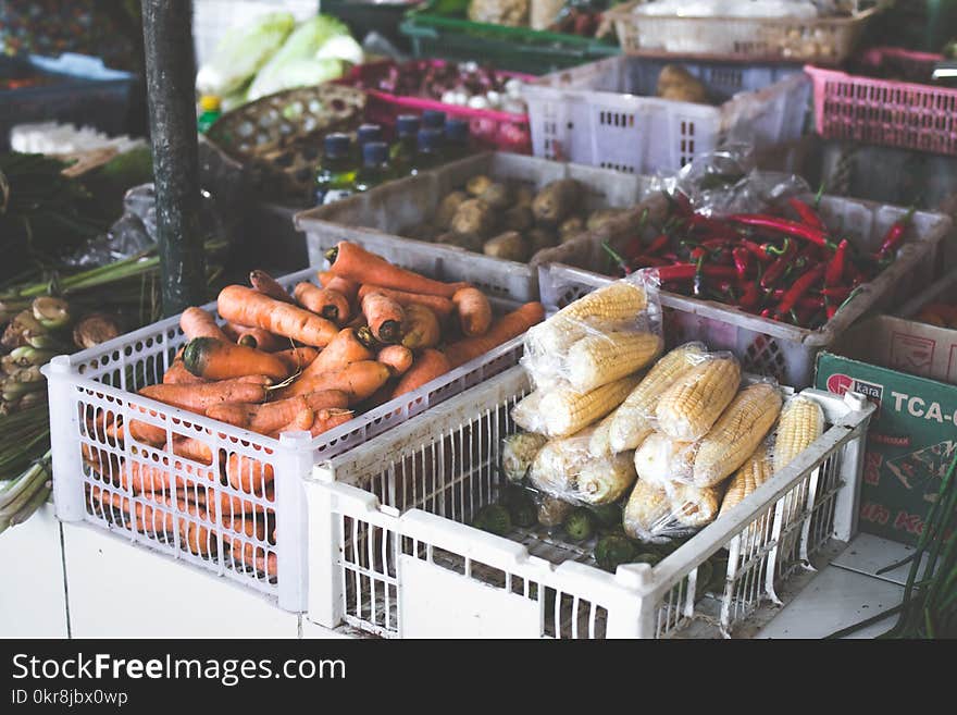 Bunch of Carrots in Crate