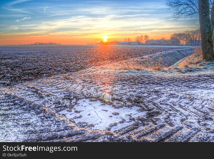 Photography of Snow during Sunset