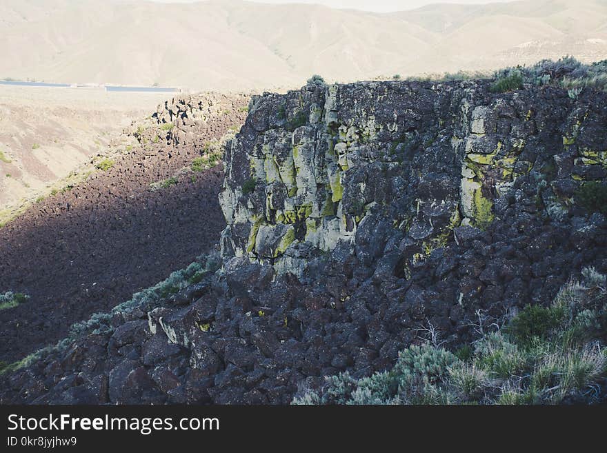 Gray and Black Stone Cliff