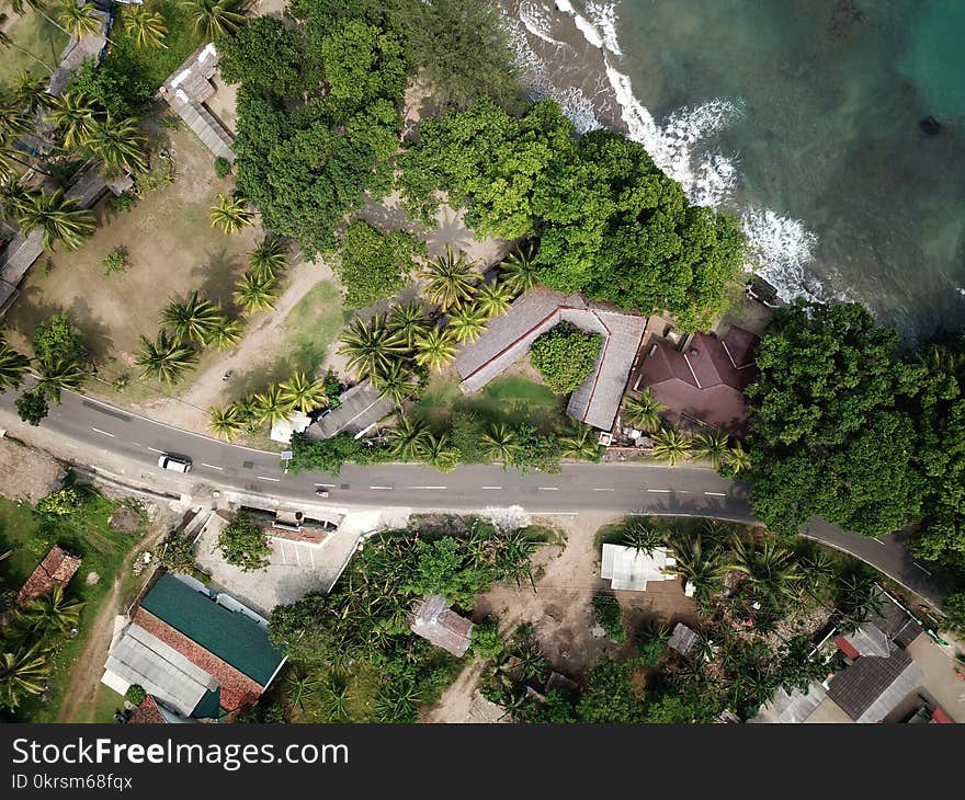 Aerial View of Asphalt Road