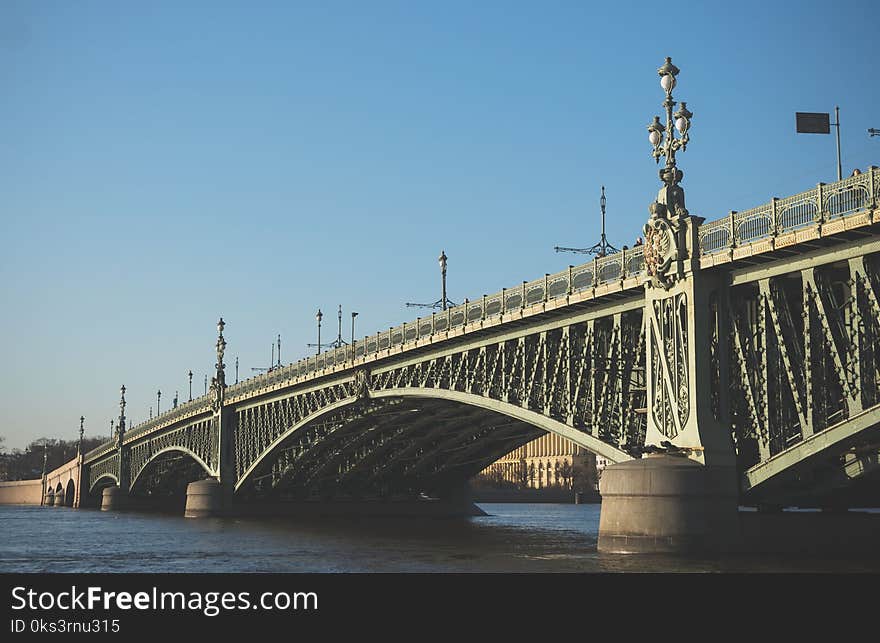 Troitsky drawbridge bridge across the Neva River in St. Petersburg. Troitsky drawbridge bridge across the Neva River in St. Petersburg.