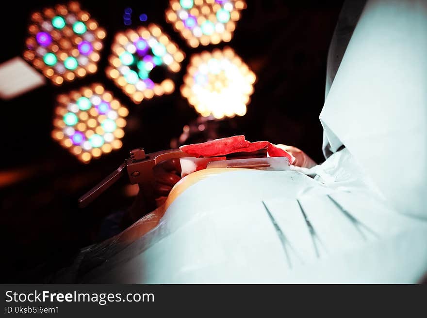 Daunting light of an operating lamp associated with the phobia of a surgical procedure.