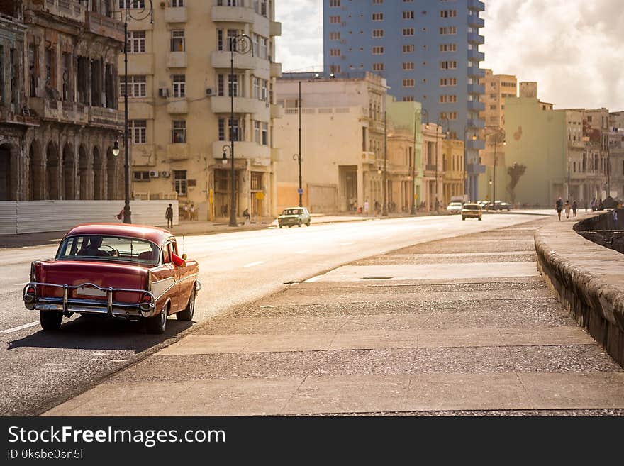 Classic car on the Malecon in Havana, Cuba