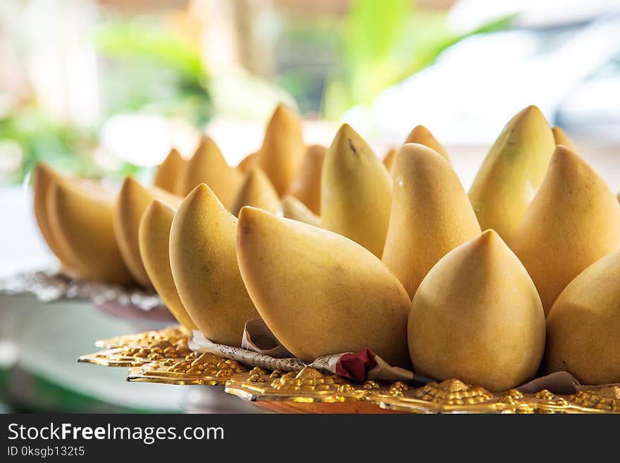 Thai mango on a fruit platter