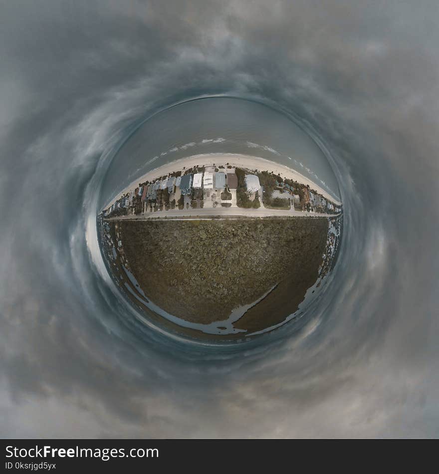 Fish Eye Lens of Body of Water