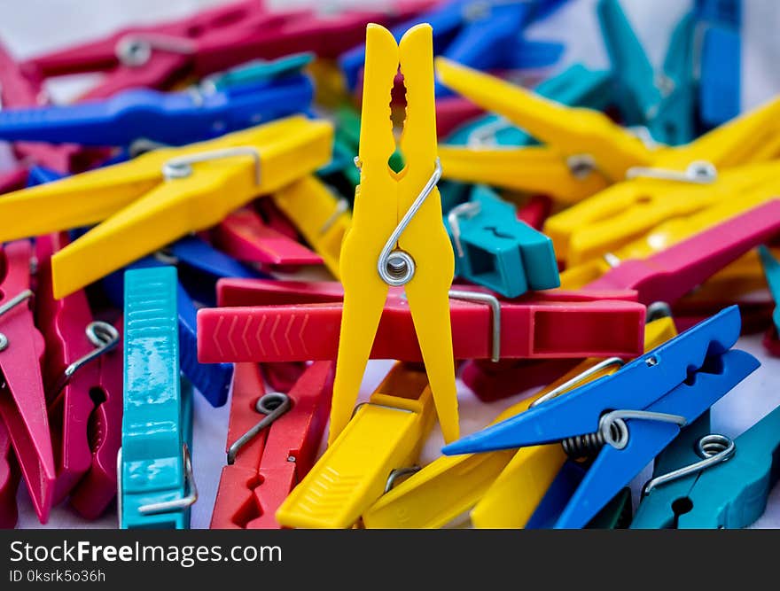 Pile Of Plastic Clothespin