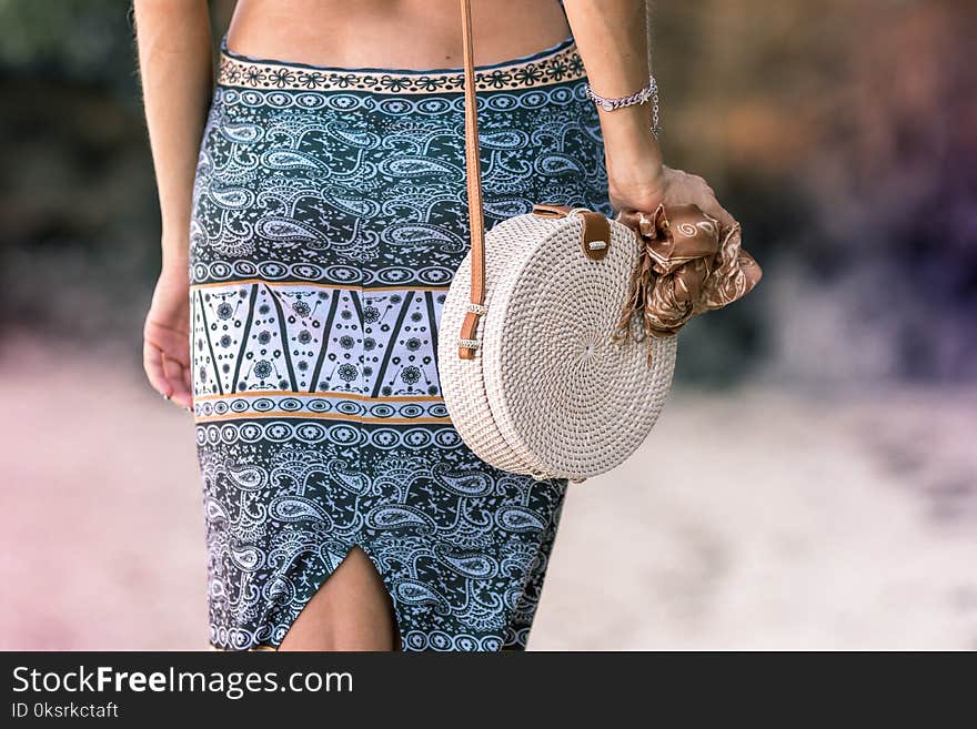 Woman Carrying Crossbody Bag