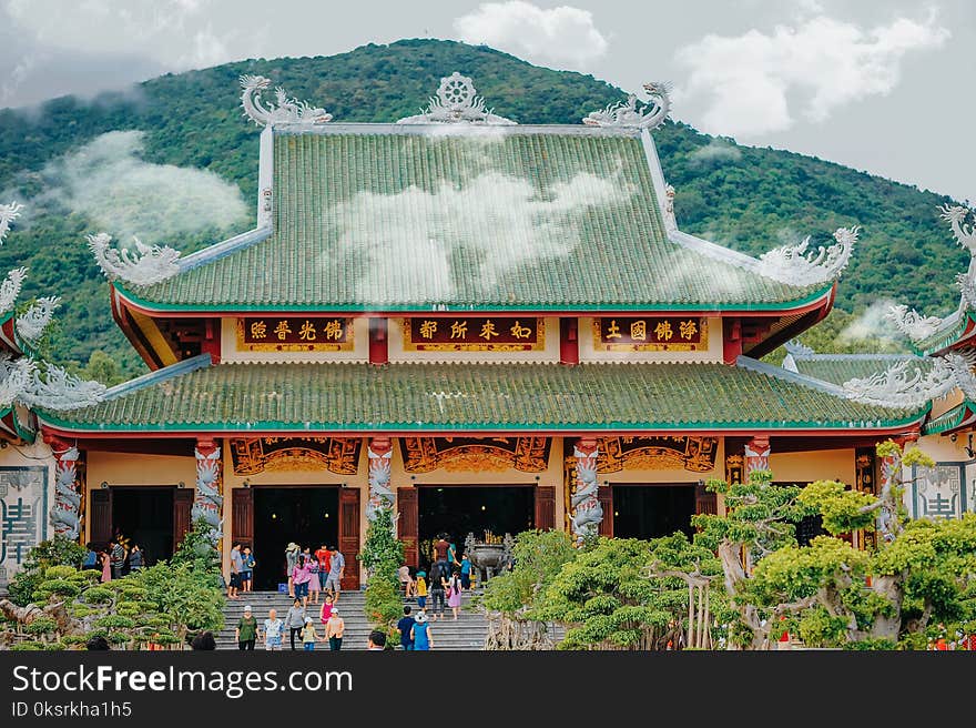 People At A Temple