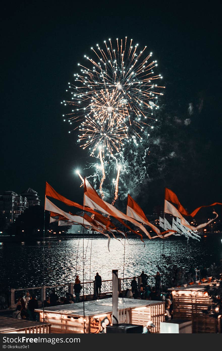 People Watching Fireworks During Night