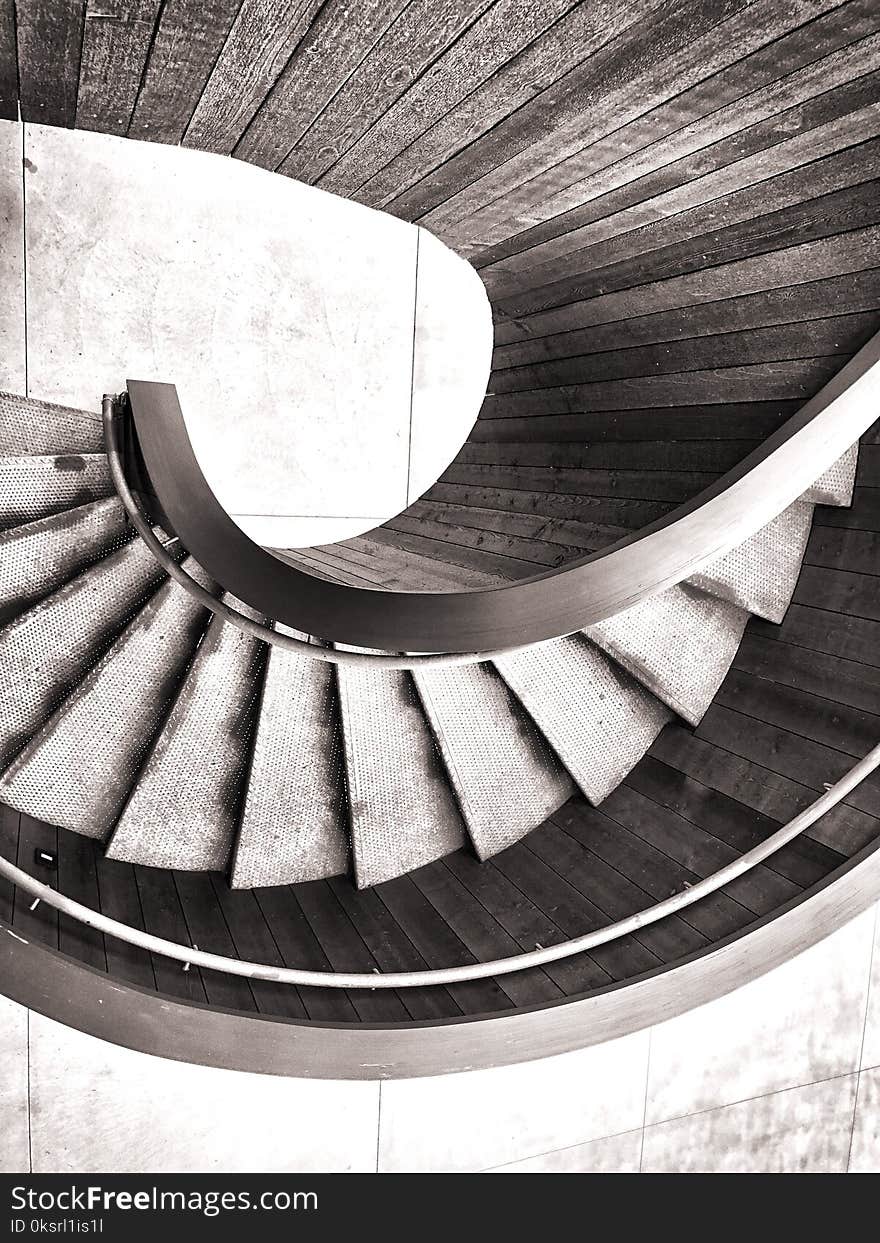 Aerial Photography of Spiral Stairs