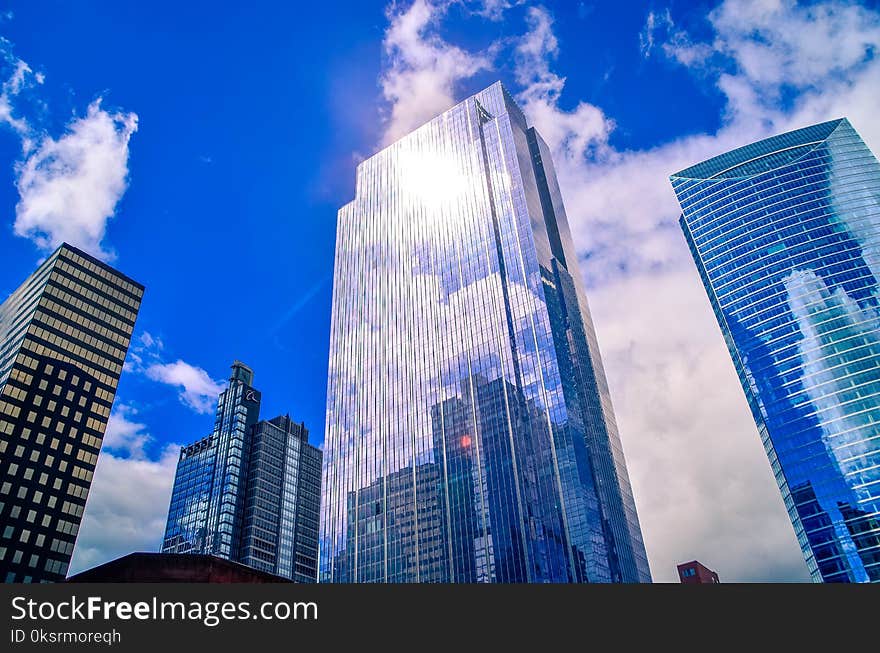 Low Angle Shot Of High Rise Buildings