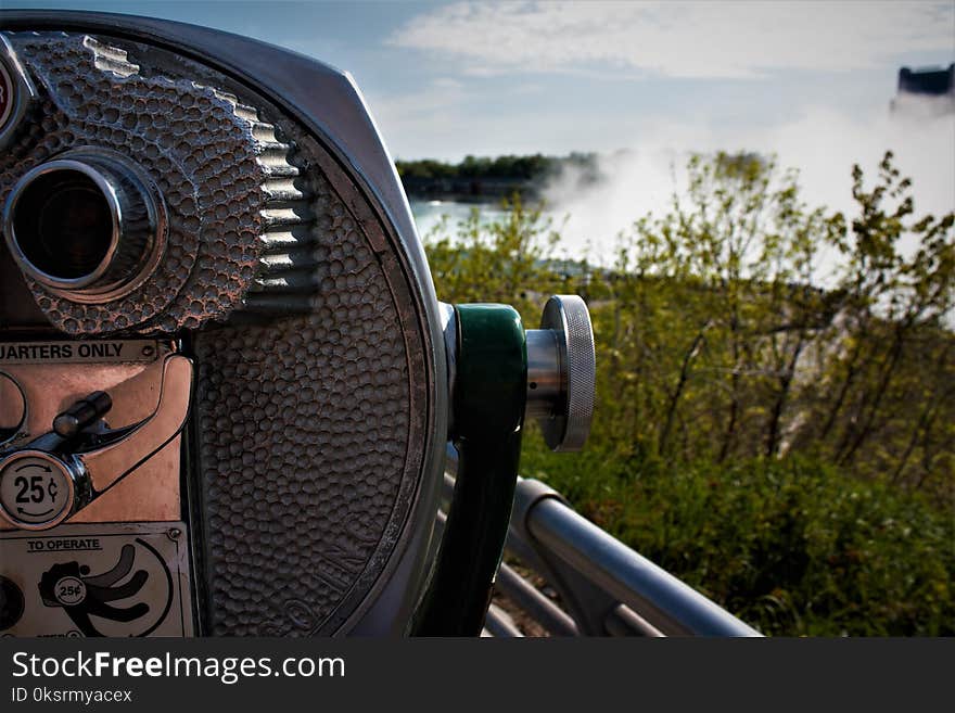 Silver Coin Operated Binoculars