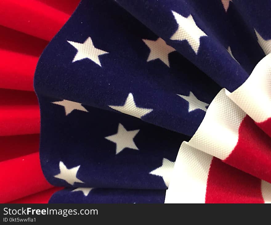 Close up of stars and stripes banner