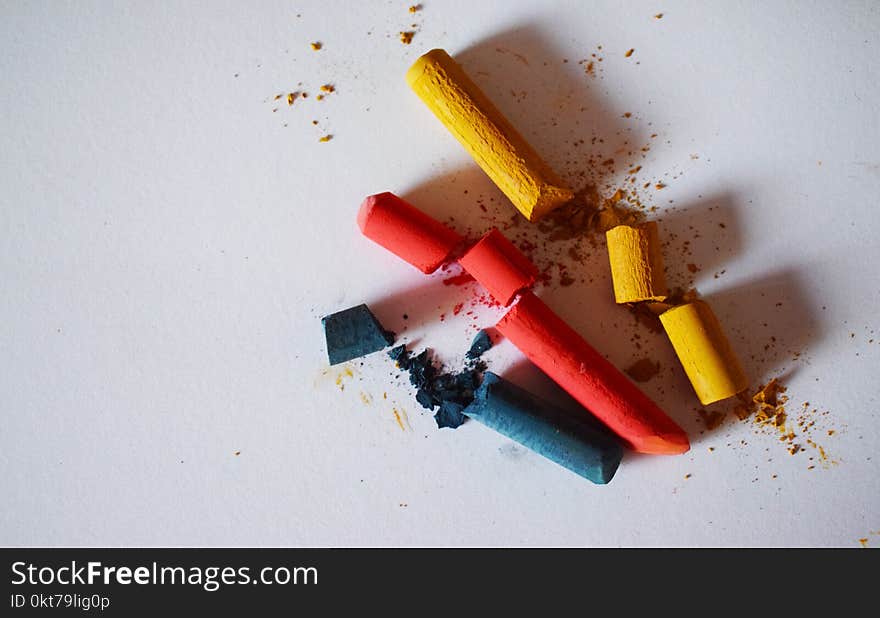 Blue, Red, and Yellow Chalk