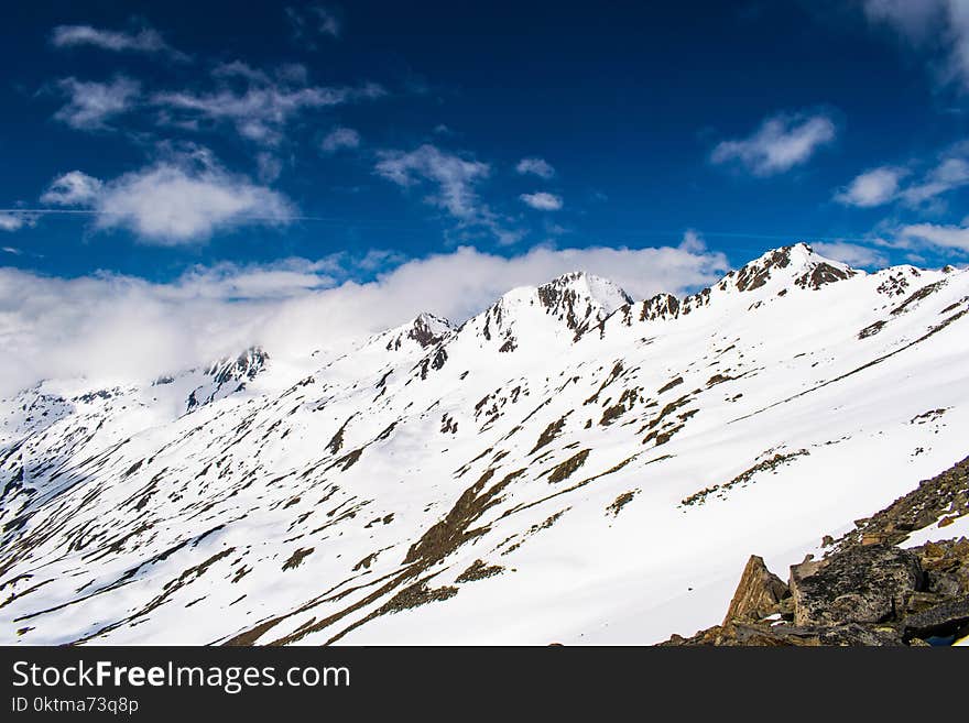 Aerial Photo of Snow-covered Mountain