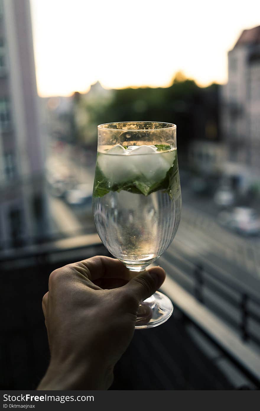 Person Holding Clear Wine Glass