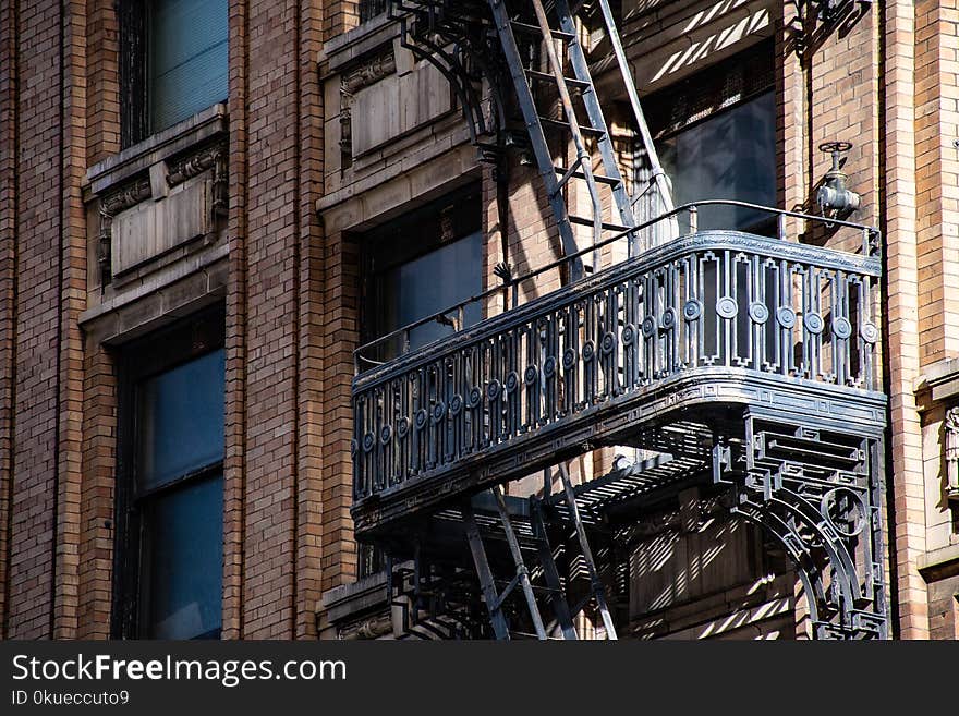 Black Steel Fire Exit Lot