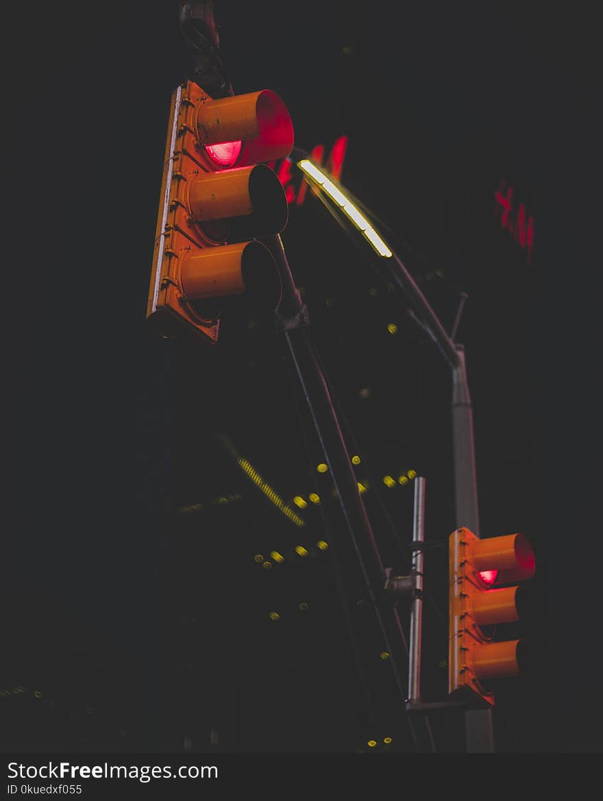 Yellow Traffic Light at Red Light