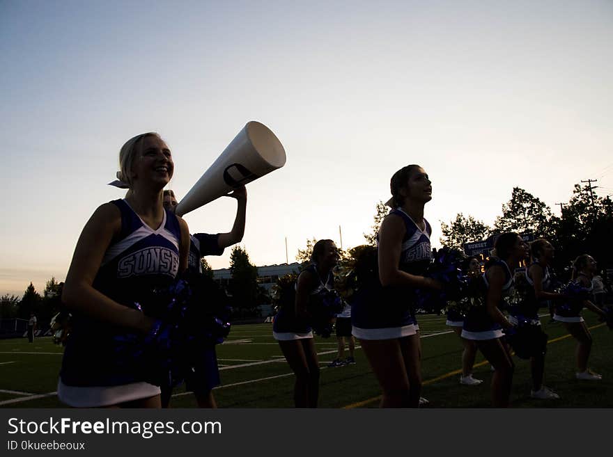 Cheering Squad on Football Field