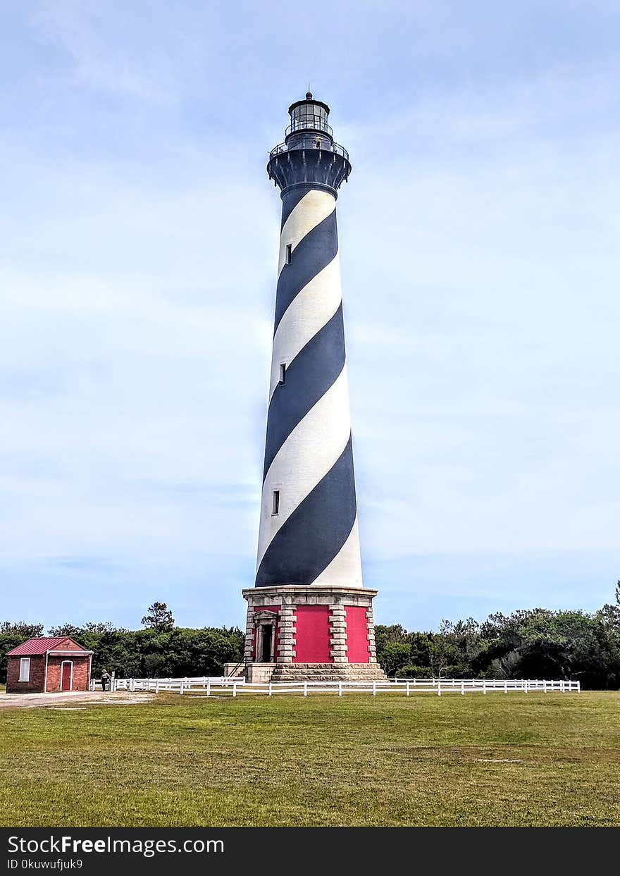 Blue and White Lighthouse Photo