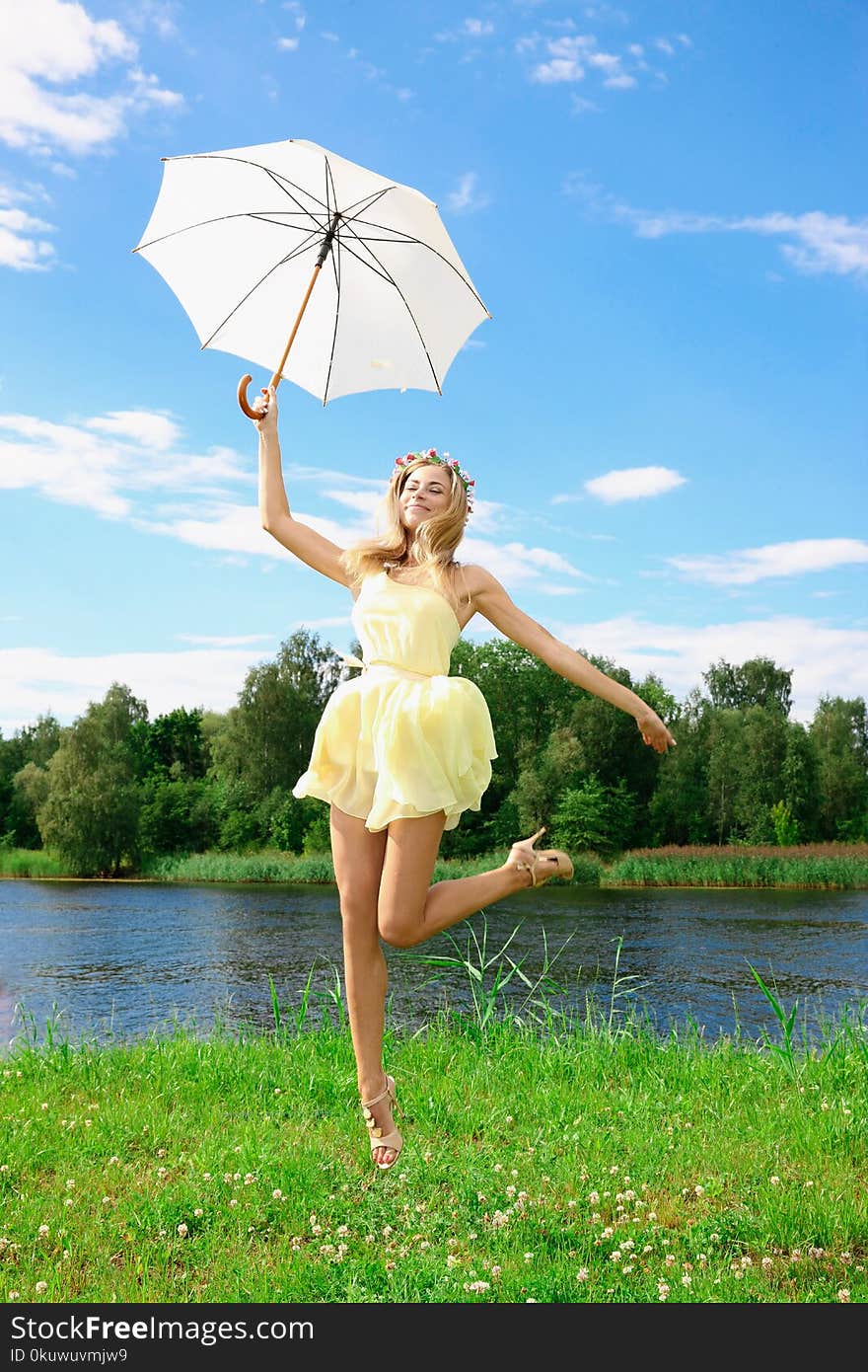 Woman Wearing Yellow Dress