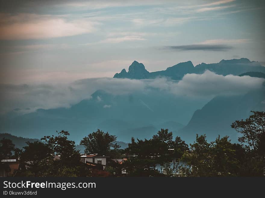 Silhouette Photo Of Mountain