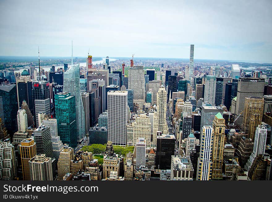 Aerial View of City Skyscrapers