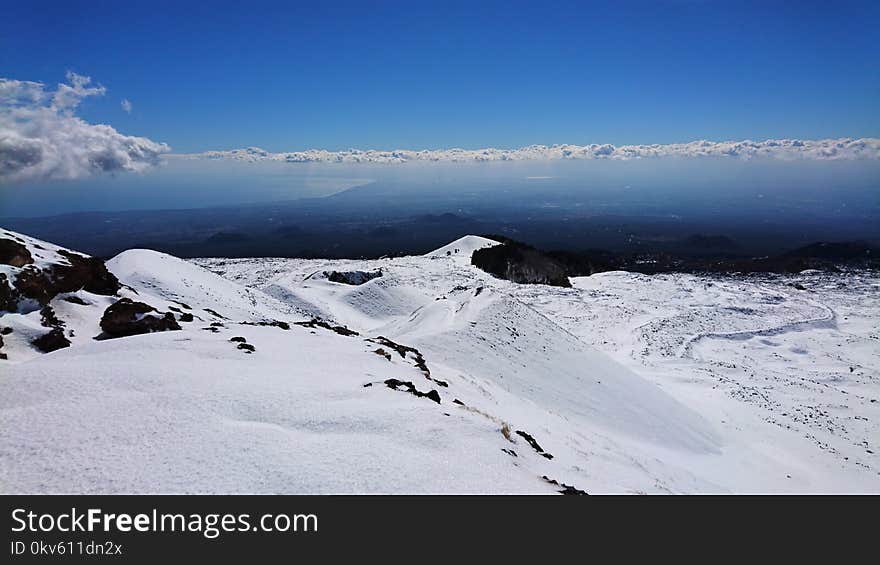 Sky, Mountainous Landforms, Snow, Mountain Range