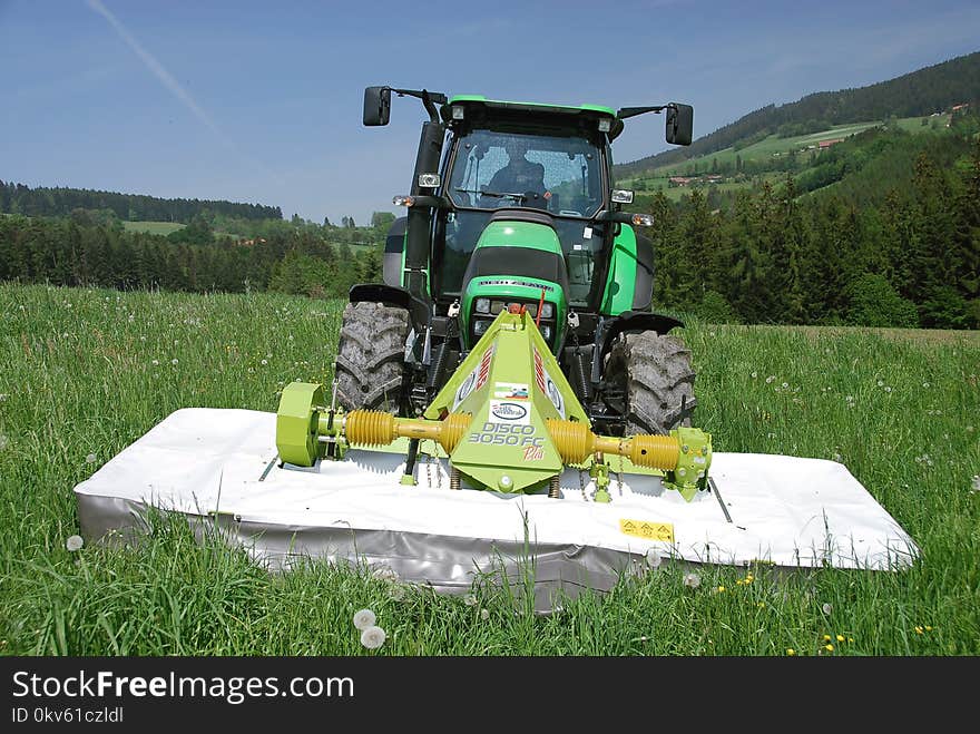 Vehicle, Agricultural Machinery, Grassland, Field