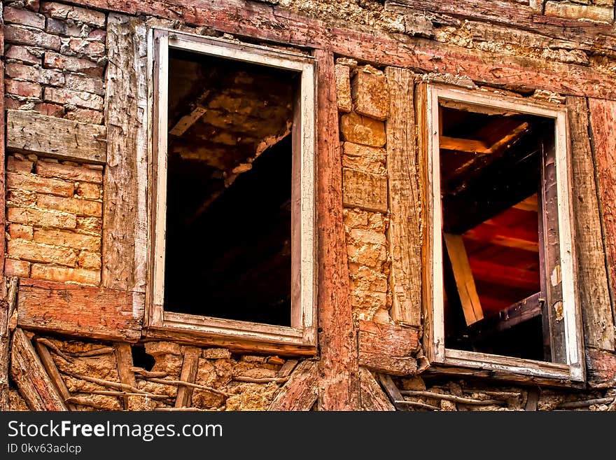 Brick, Wall, Window, Ruins