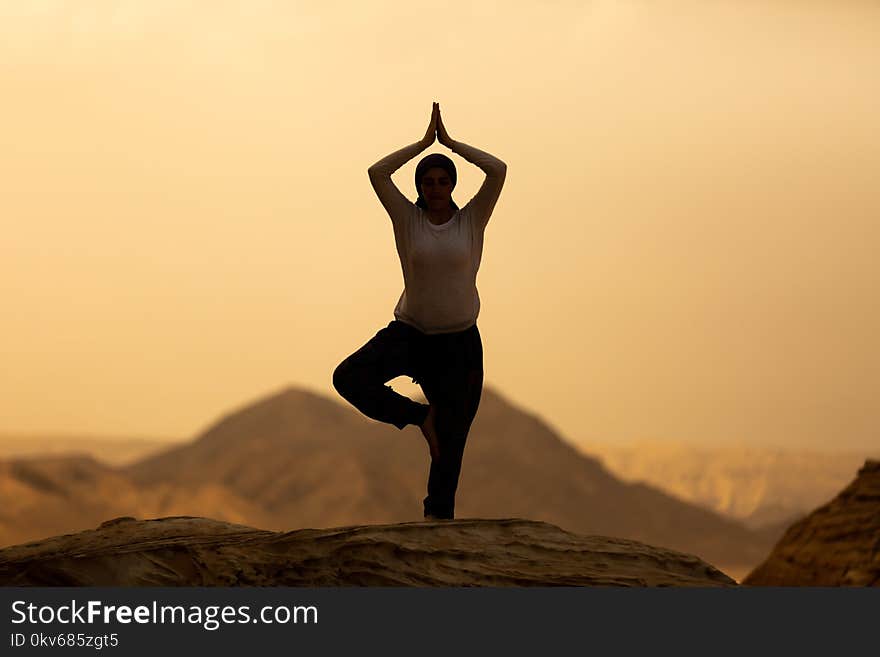 Physical Fitness, Silhouette, Yoga, Sky